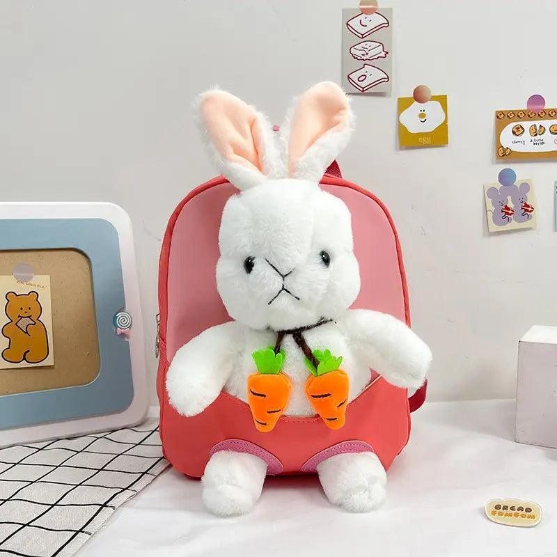 Kids Baby Fashion Boys Girls Cartoon Rabbit Doll Plushtoy Backpack School Bag - Venus Trendy Fashion Online