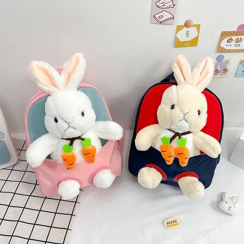 Kids Baby Fashion Boys Girls Cartoon Rabbit Doll Plushtoy Backpack School Bag - Venus Trendy Fashion Online