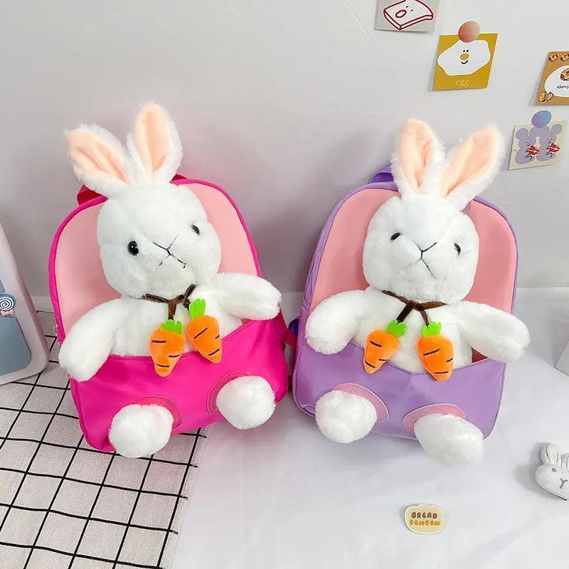 Kids Baby Fashion Boys Girls Cartoon Rabbit Doll Plushtoy Backpack School Bag - Venus Trendy Fashion Online