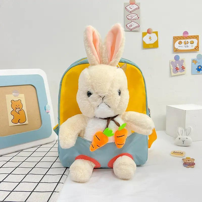 Kids Baby Fashion Boys Girls Cartoon Rabbit Doll Plushtoy Backpack School Bag - Venus Trendy Fashion Online