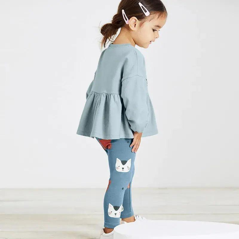 Kids Toddler Big Boys Spring Autumn Fashion Casual Cute Solid Color Cartoon Kitten Round Neck Long Sleeve Pants Set - Venus Trendy Fashion Online