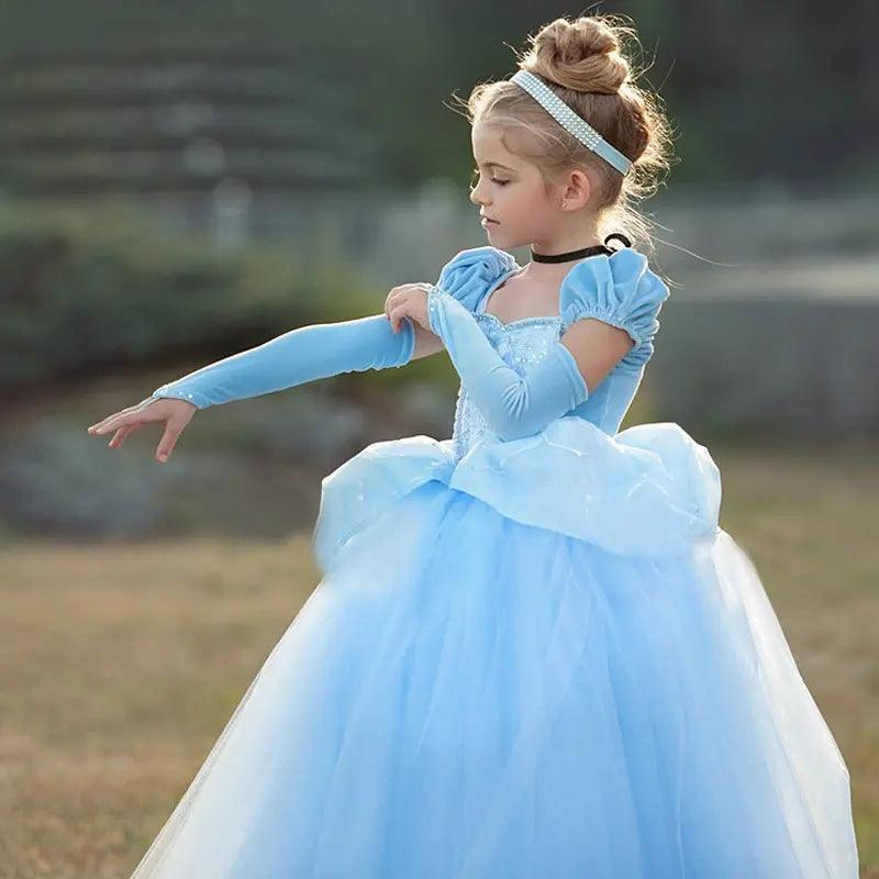 Kids Toddler Big Girls Fashion Party Cute Sweet Color Matching Solid Color Pleated Puff Sleeve Mesh Party Tutu Dress - Venus Trendy Fashion Online