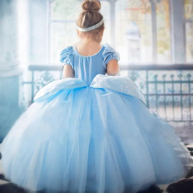 Kids Toddler Big Girls Fashion Party Cute Sweet Color Matching Solid Color Pleated Puff Sleeve Mesh Party Tutu Dress - Venus Trendy Fashion Online