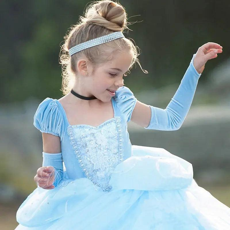 Kids Toddler Big Girls Fashion Party Cute Sweet Color Matching Solid Color Pleated Puff Sleeve Mesh Party Tutu Dress - Venus Trendy Fashion Online