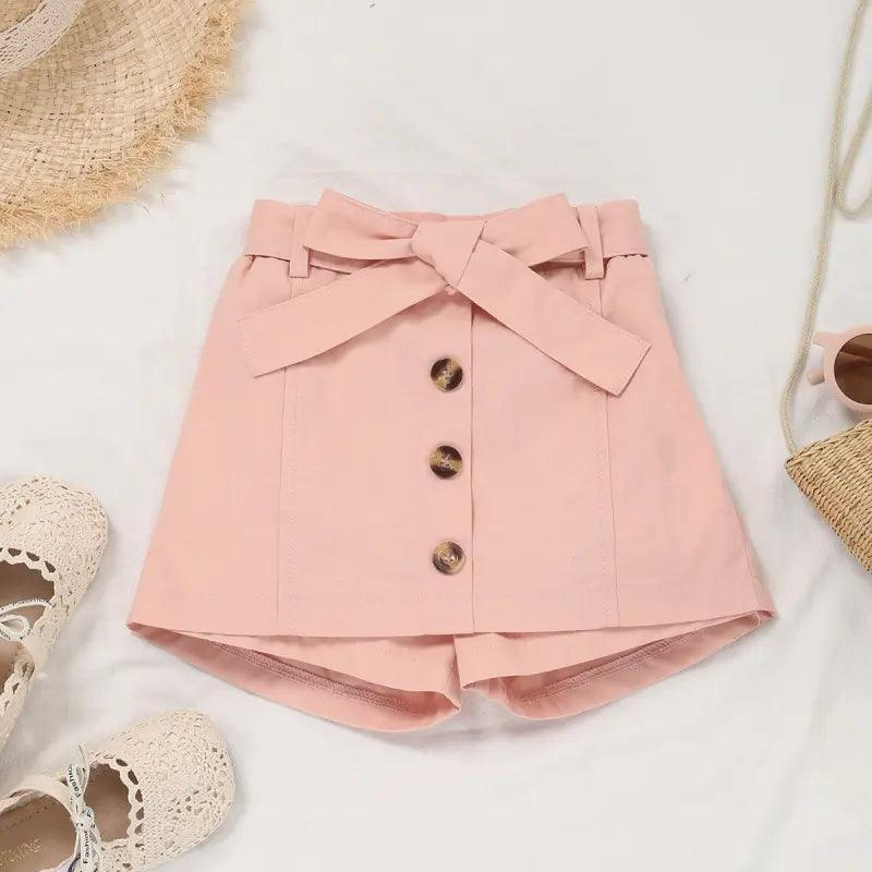 Kids Toddlers Fashion Girls Short Sleeve Print Suspenders Top And Shorts 2pcs Set - Venus Trendy Fashion Online