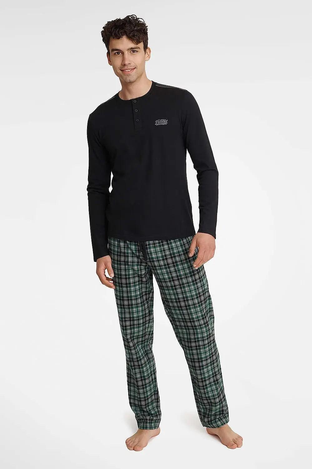 Long Sleeves Half-Round Neckline Pyjama - Venus Trendy Fashion Online