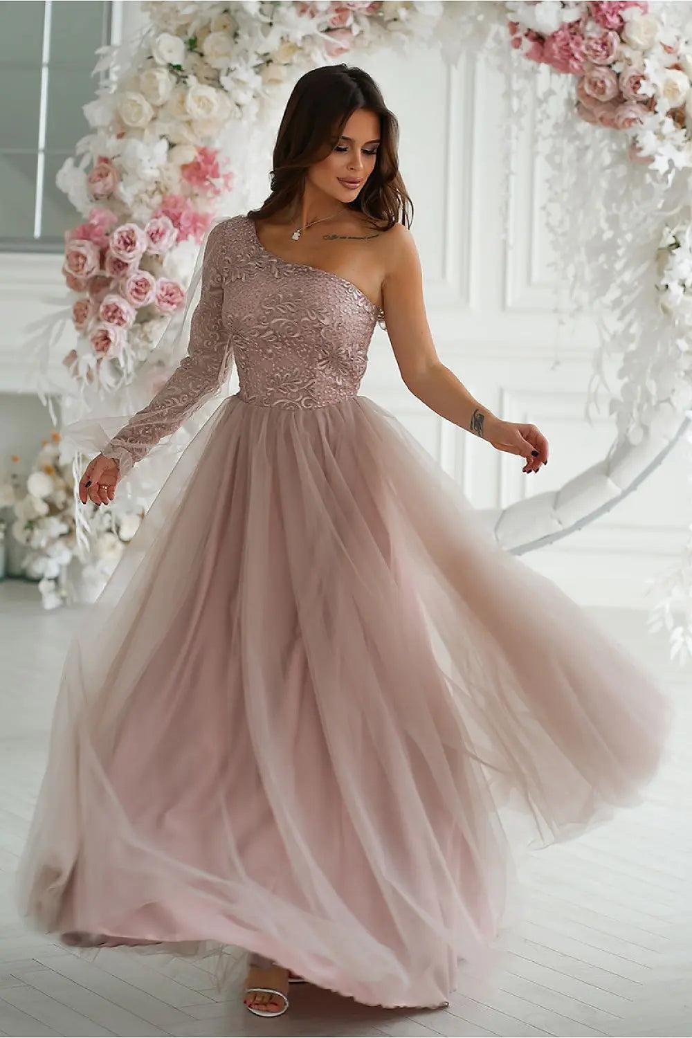 Lovely Shimmering Lace Long dress - Venus Trendy Fashion Online