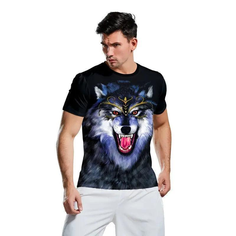 Men Fashion Round Neck Short Sleeve Printed Slim Fit T-Shirt - Venus Trendy Fashion Online
