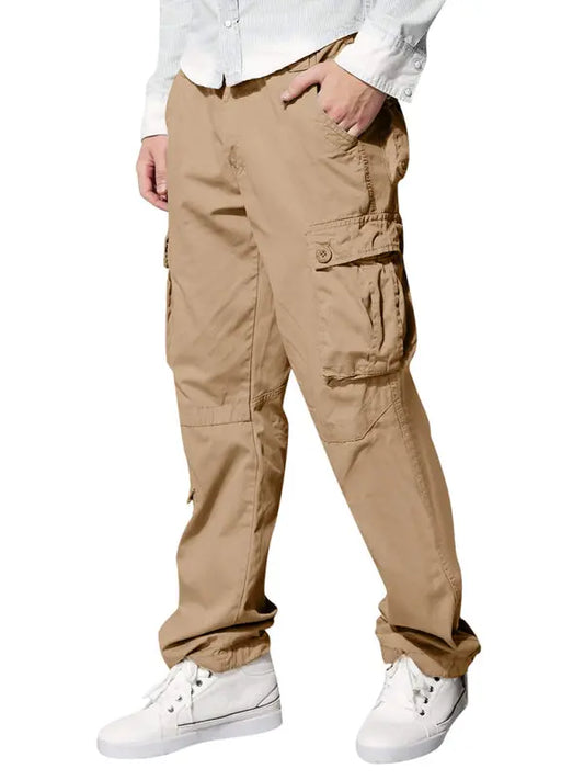 Men's multi-pocket loose casual straight cargo pants - Venus Trendy Fashion Online