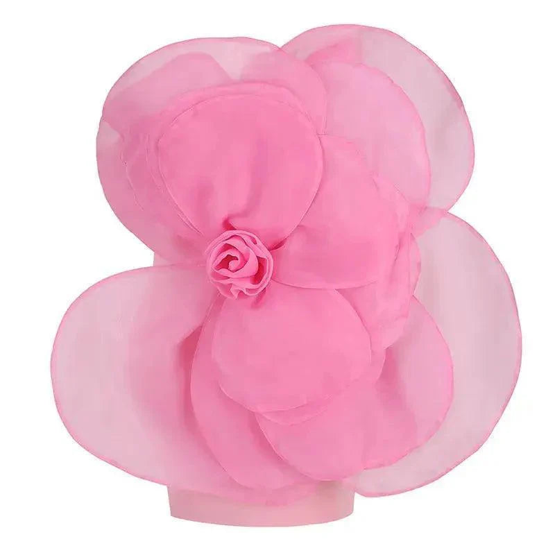 New Style Oblique Shoulder with Decorative Flower Dress - Venus Trendy Fashion Online