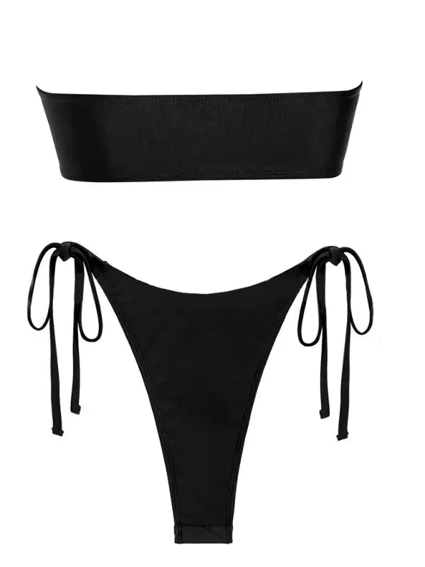 New split swimsuit with shiny fabric - Venus Trendy Fashion Online