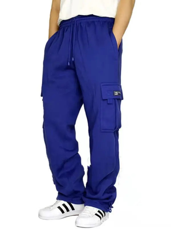 New sports and leisure loose foot multi-pocket tether men's loose overalls trousers - Venus Trendy Fashion Online