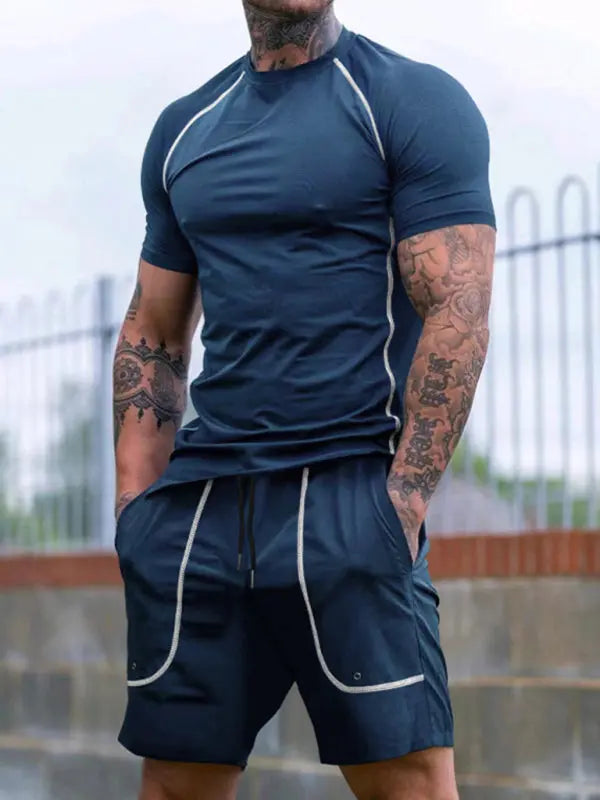 New sports tights men's running fitness clothing set - Venus Trendy Fashion Online