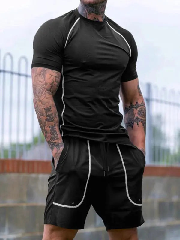 New sports tights men's running fitness clothing set - Venus Trendy Fashion Online
