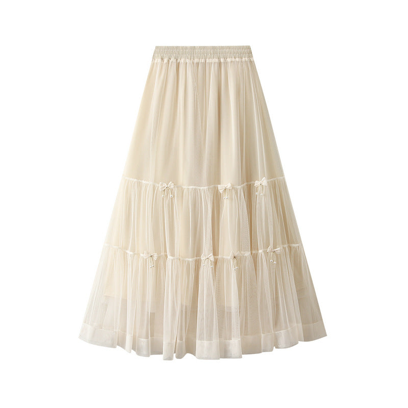Super Fairy Sweet Bow Mesh Tiered Skirt
