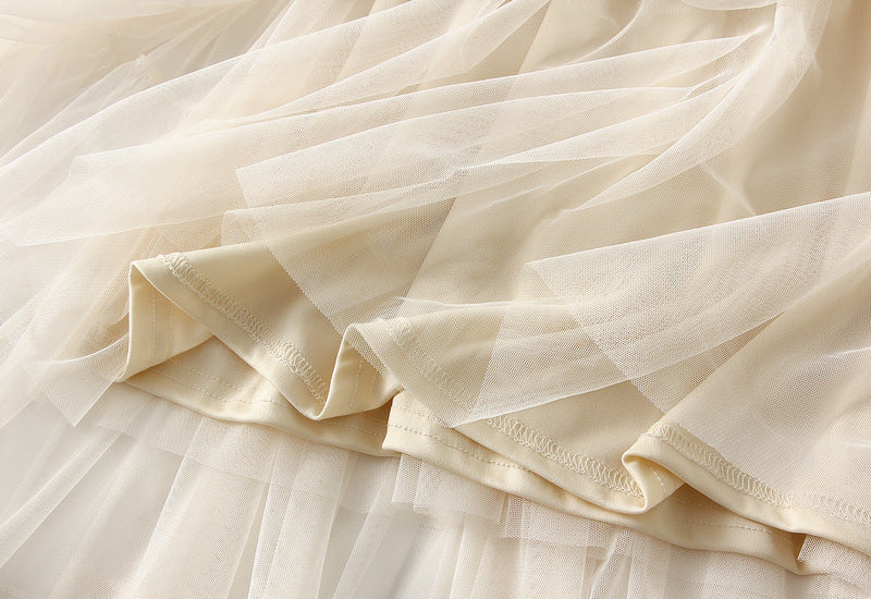 Super Fairy Sweet Bow Mesh Tiered Skirt