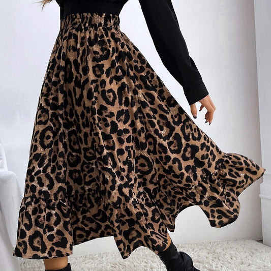 Women Sexy Leopard Print High Waist Skirt