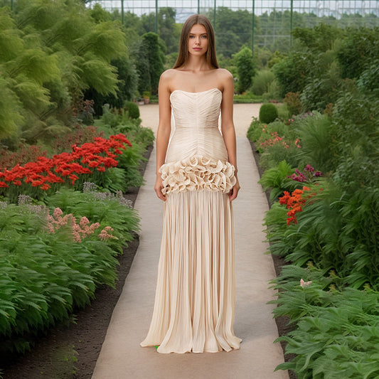 Three Dimensional Floral Hip Bandage Dress