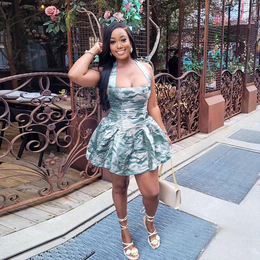 Women Short Sexy Party Puffy dress