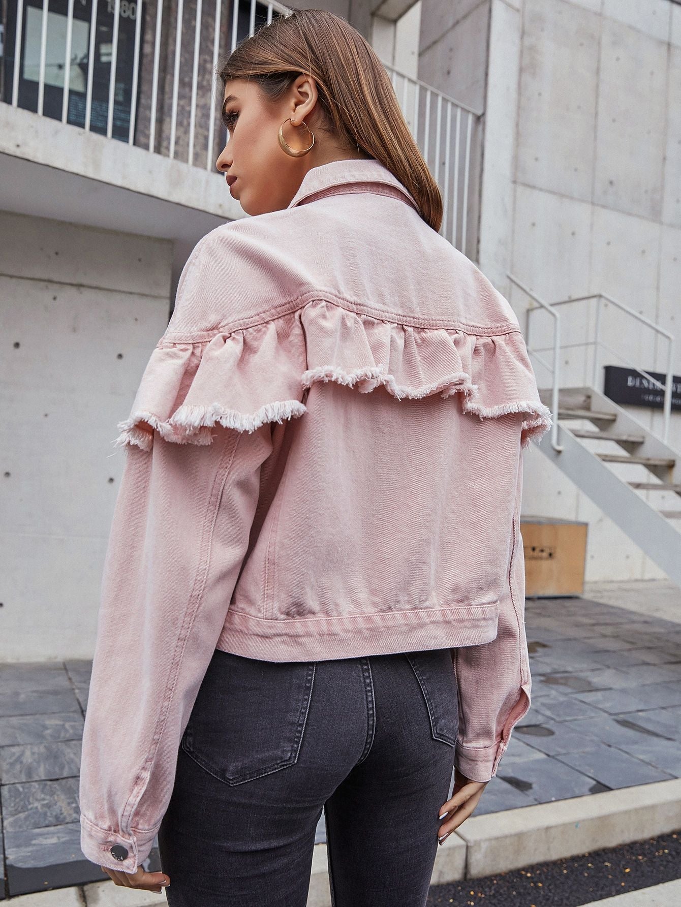 Women Clothing Casual Burr Short Denim Coat