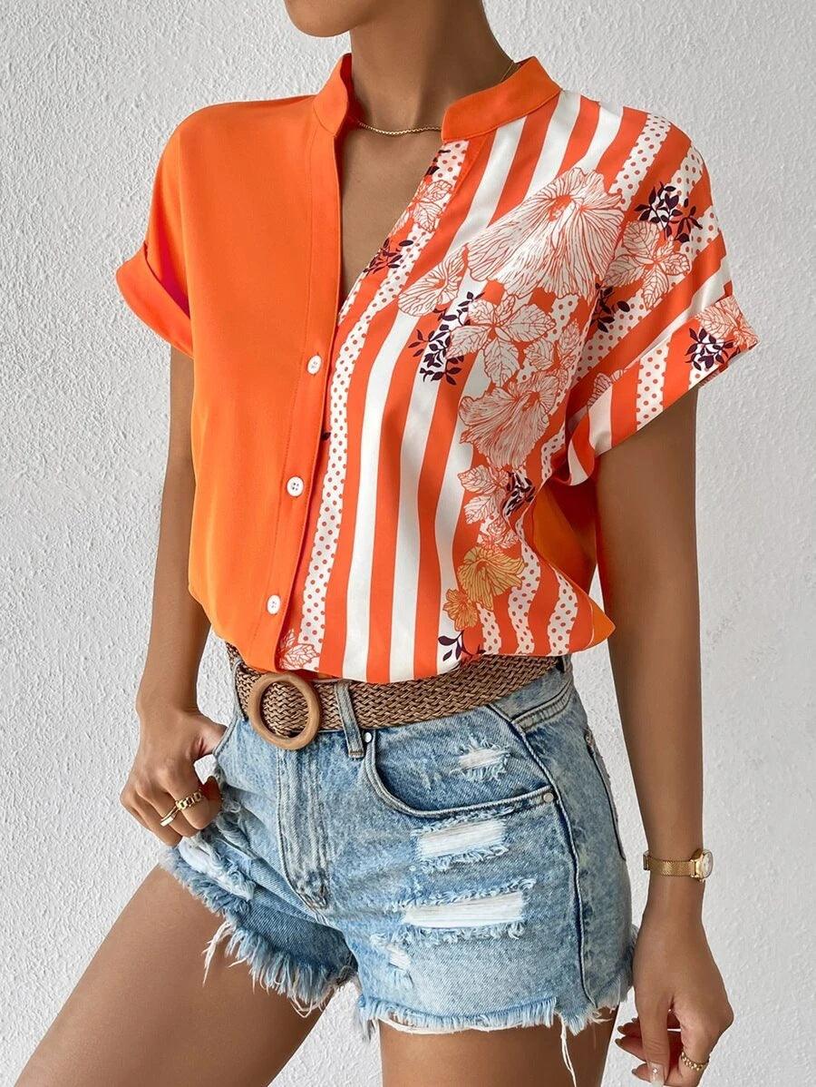 Summer Double Matching Contrast Color Shirt
