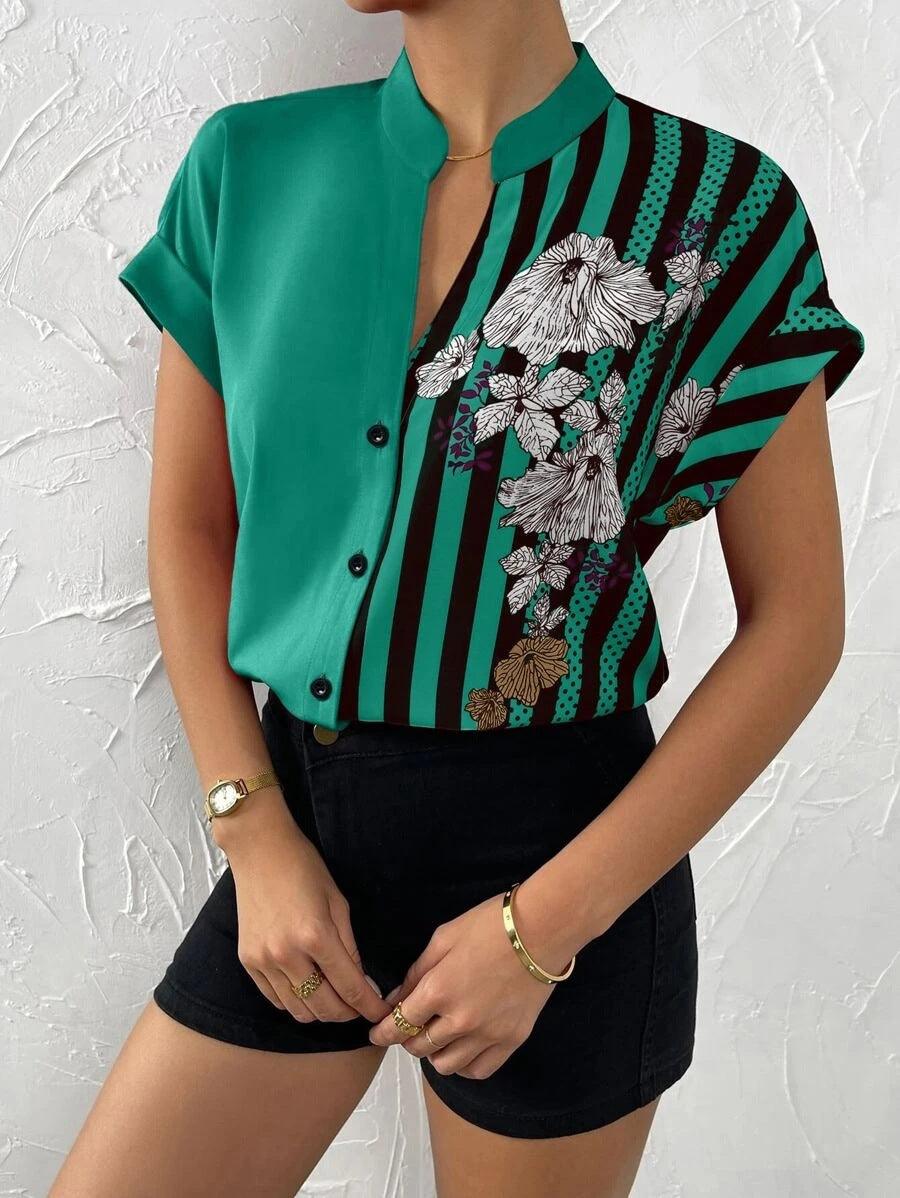 Summer Double Matching Contrast Color Shirt