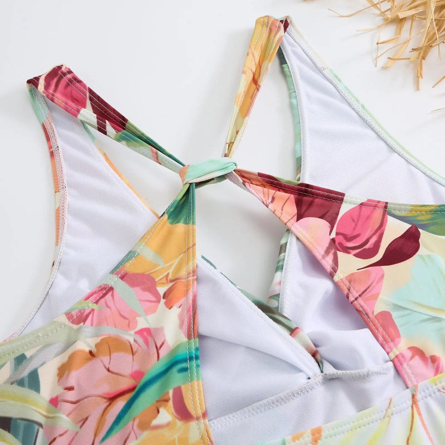 One Piece Swimsuit Women Conservatively Thin Vintage Printed Hard Bag Swimsuit with Steel Bracket Tulle Skirt - Venus Trendy Fashion Online
