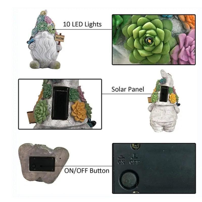 Outdoor Garden Dwarf Statue-resin Dwarf Statue Carrying Magic Ball Solar Led Light - Venus Trendy Fashion Online