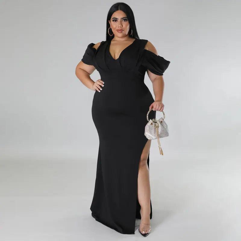 Plus Size Women Clothes Supply High Fork Dress - Venus Trendy Fashion Online