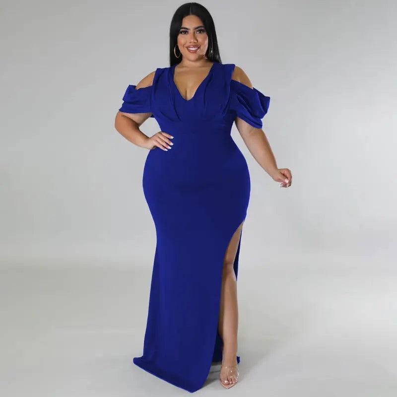 Plus Size Women Clothes Supply High Fork Dress - Venus Trendy Fashion Online