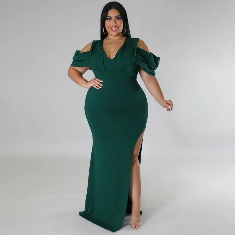Plus Size Women Clothes Supply High Fork Dress - Venus Trendy Fashion Online