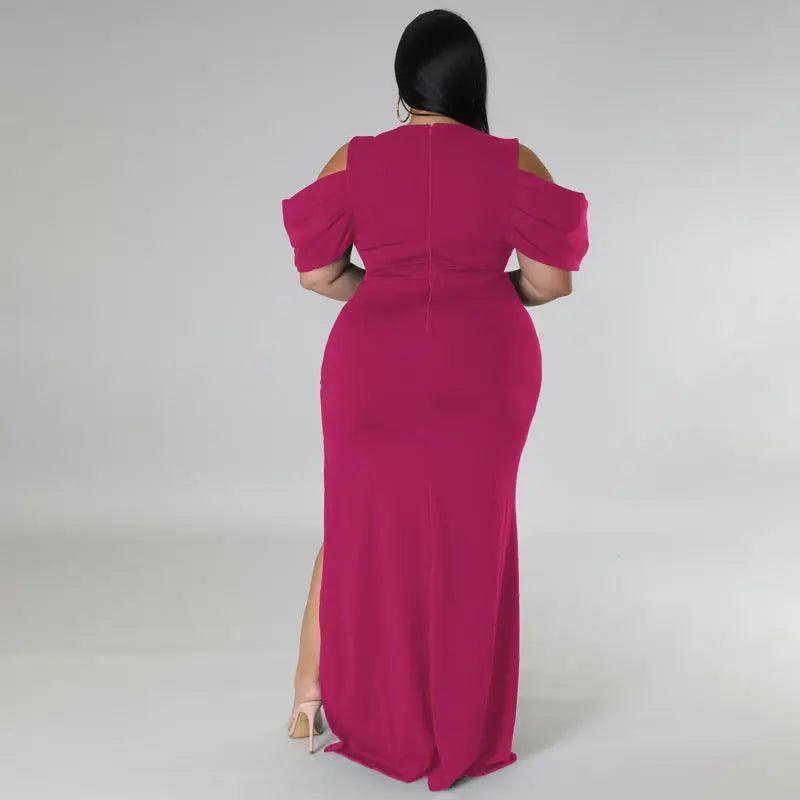 Plus Size Women Clothes Supply High Fork Dress - Venus Trendy Fashion Online