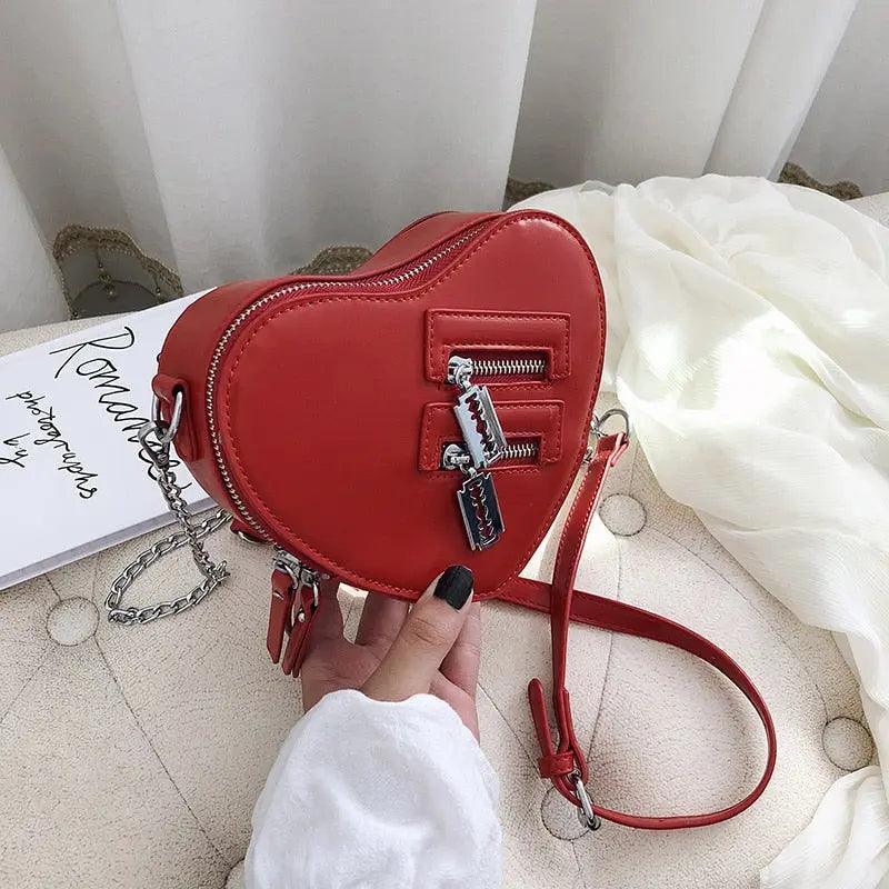 Red Love Heart Shape Shoulder Bag for Women - Venus Trendy Fashion Online