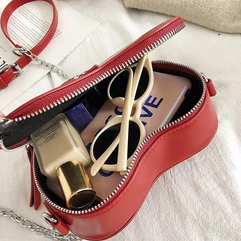 Red Love Heart Shape Shoulder Bag for Women - Venus Trendy Fashion Online