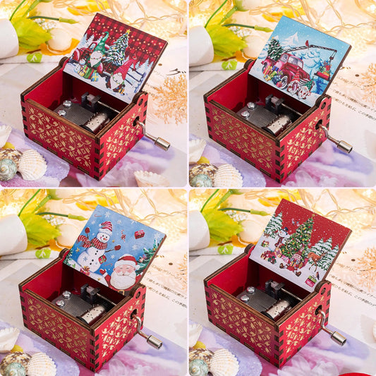 Red Merry Christmas Theme Music Box Christmas Gift for Children Friend - Venus Trendy Fashion Online