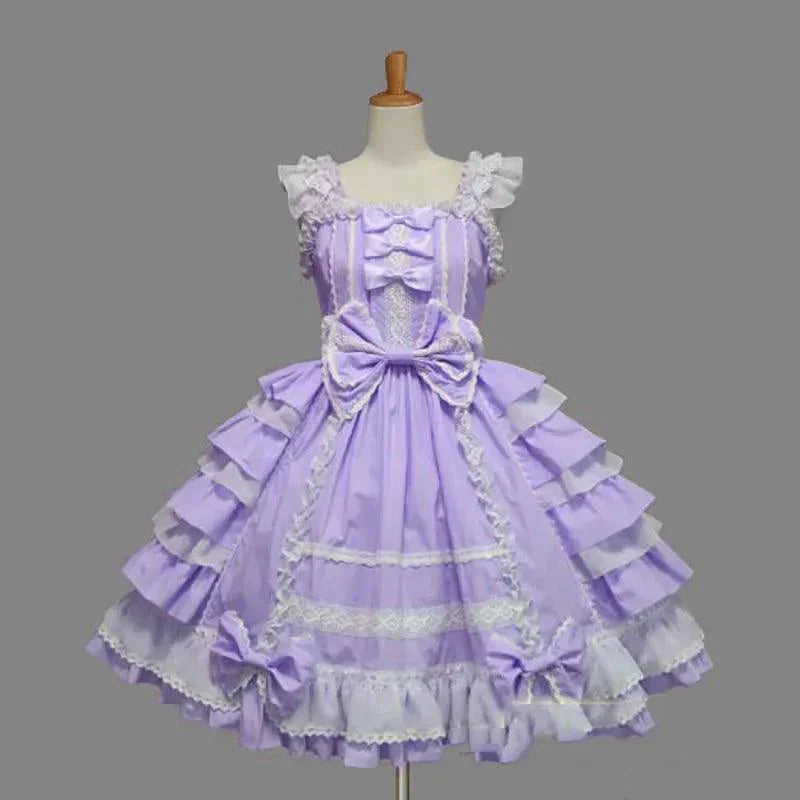 Women Alice Lolita Angel Pink Cotton Princess Dress - Venus Trendy Fashion Online