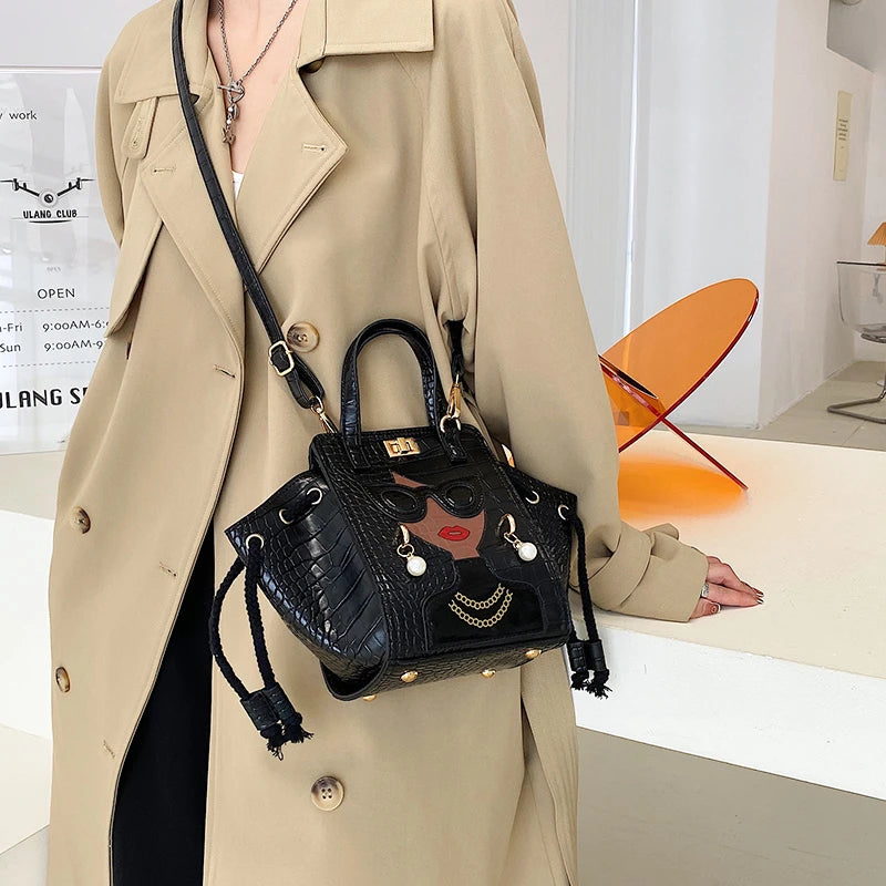 Cartoon Girl High Quality PU Leather Shoulder Bag