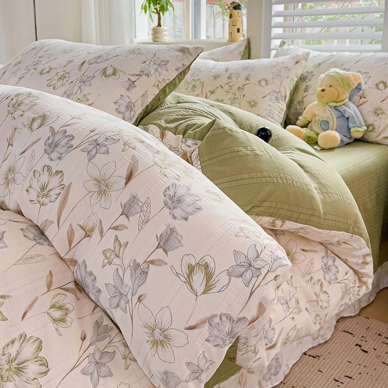 Flowers Cotton Duvet Cover Set