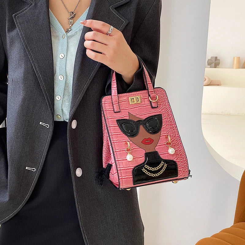 Cartoon Girl High Quality PU Leather Shoulder Bag