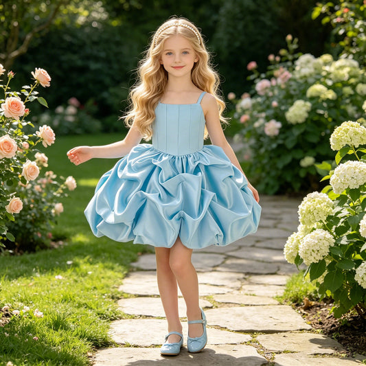 Fluffy Fold Bridesmaid Party Girls Dress