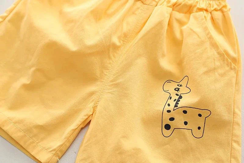Summer Children Cotton Casual Cartoon T-Shirt Sets