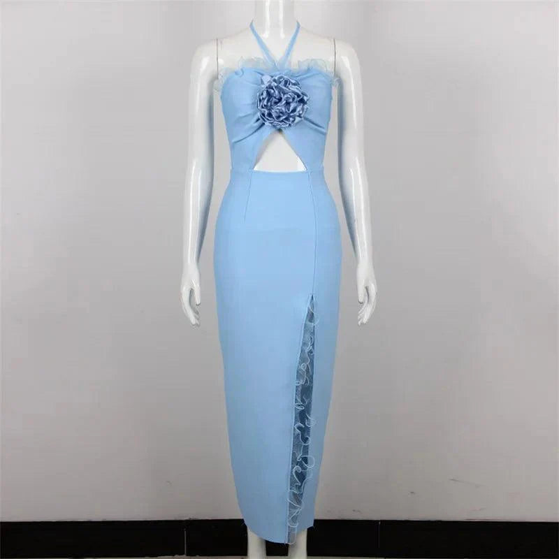 3D Flower Formal Evening Dress - Venus Trendy Fashion Online