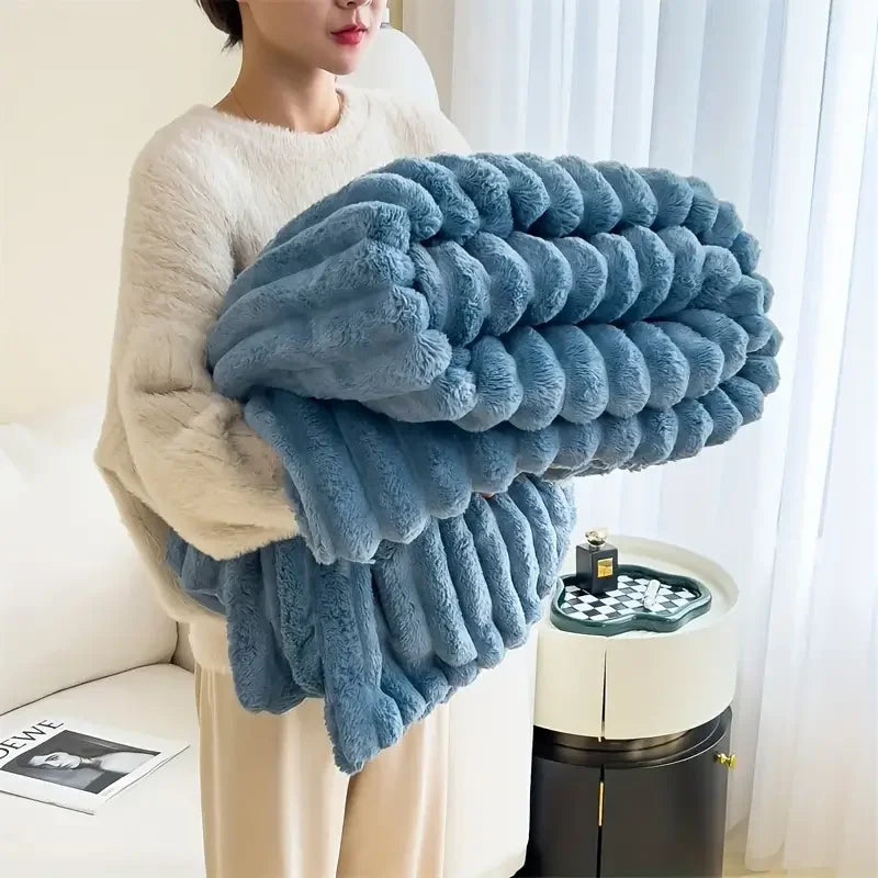 Light luxury Solid Color Multifunctional Blanket for Winter