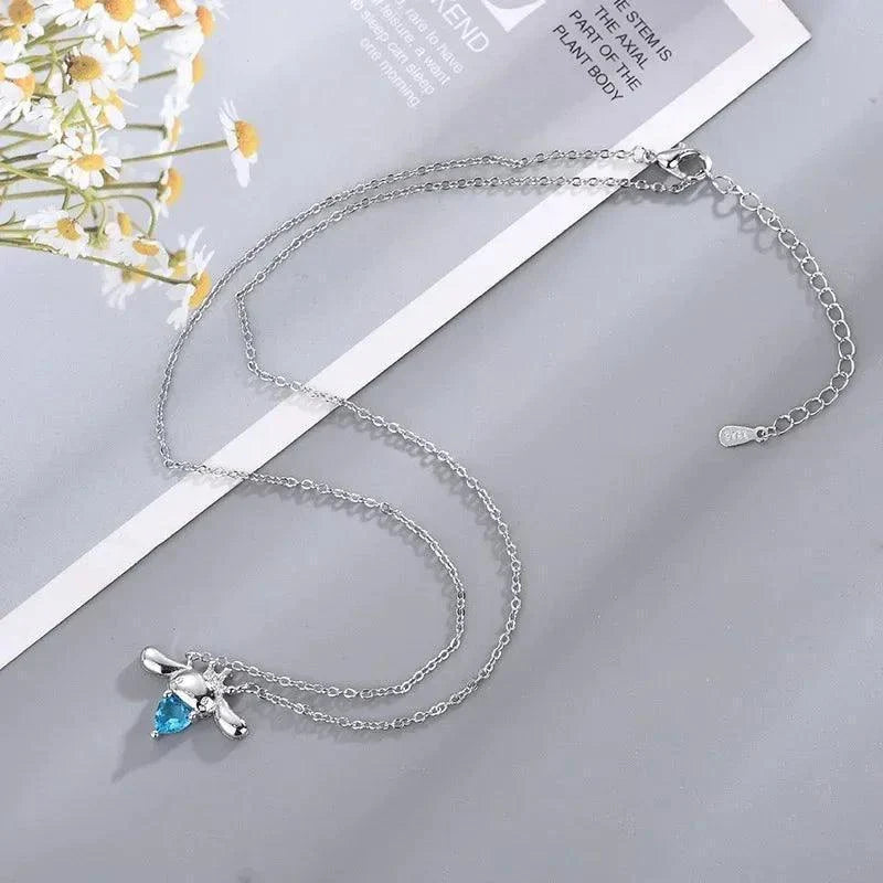 Kawaii Cinnamonroll Sea Blue Heart Necklace for Gift - Venus Trendy Fashion Online