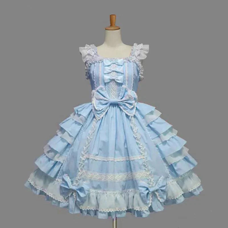 Women Alice Lolita Angel Pink Cotton Princess Dress - Venus Trendy Fashion Online