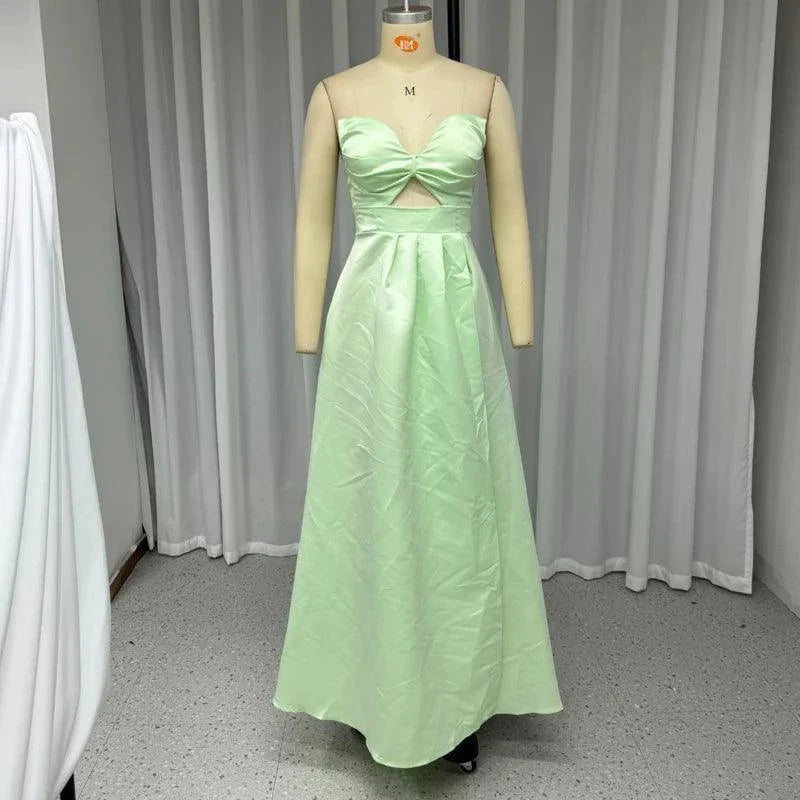 Sexy Solid Off Shoulder Sleeveless Party Dress - Venus Trendy Fashion Online