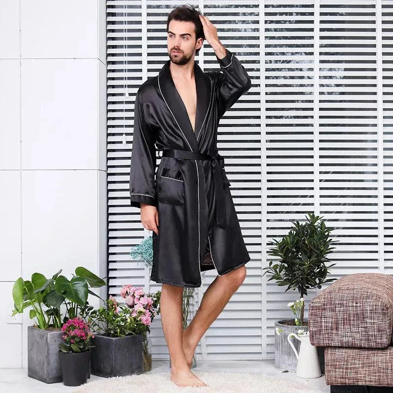 Men's Comfort Bathrobe Shorts Suit