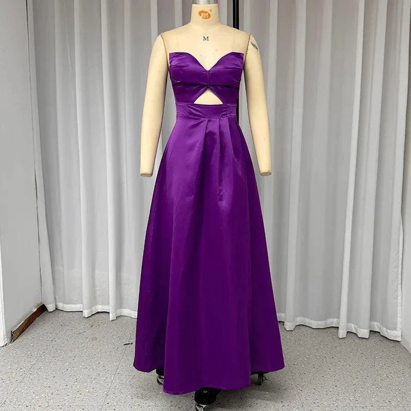 Sexy Solid Off Shoulder Sleeveless Party Dress - Venus Trendy Fashion Online