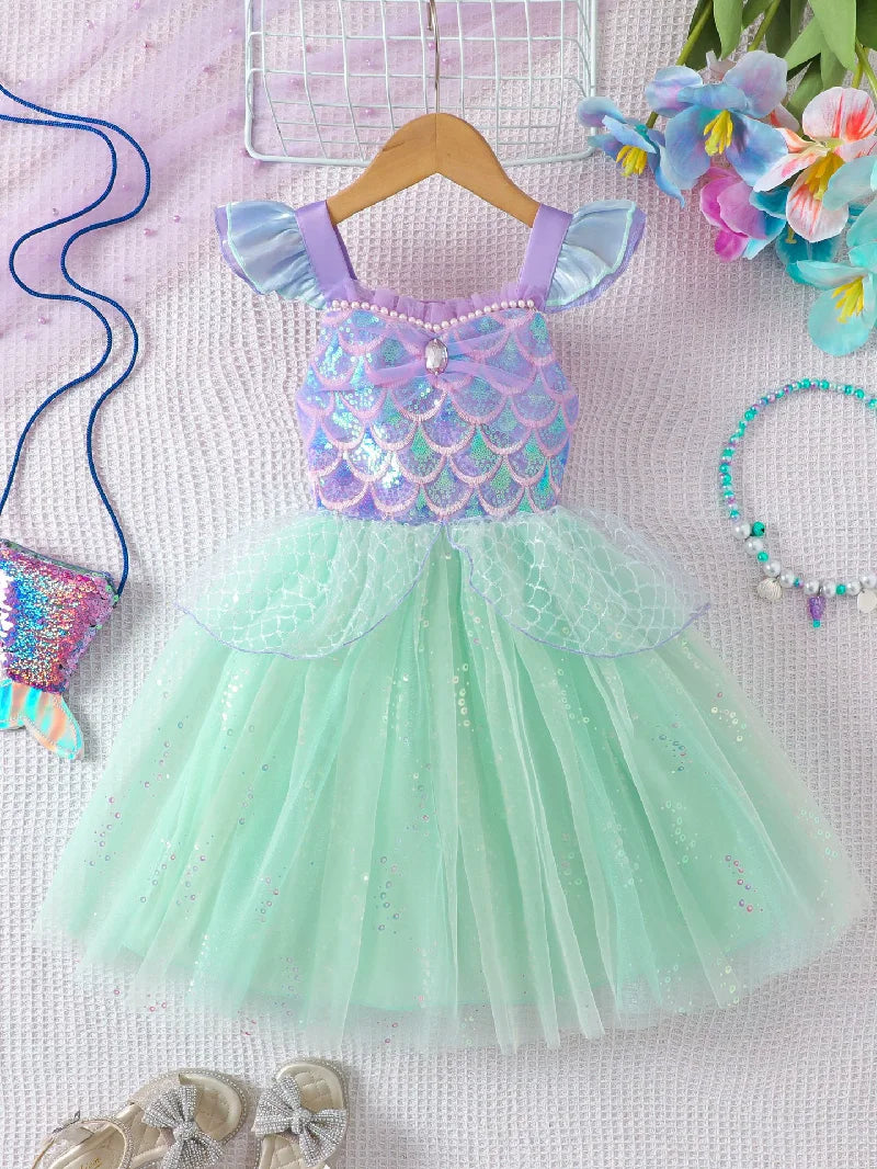 Girls Mermaid Princess Dress