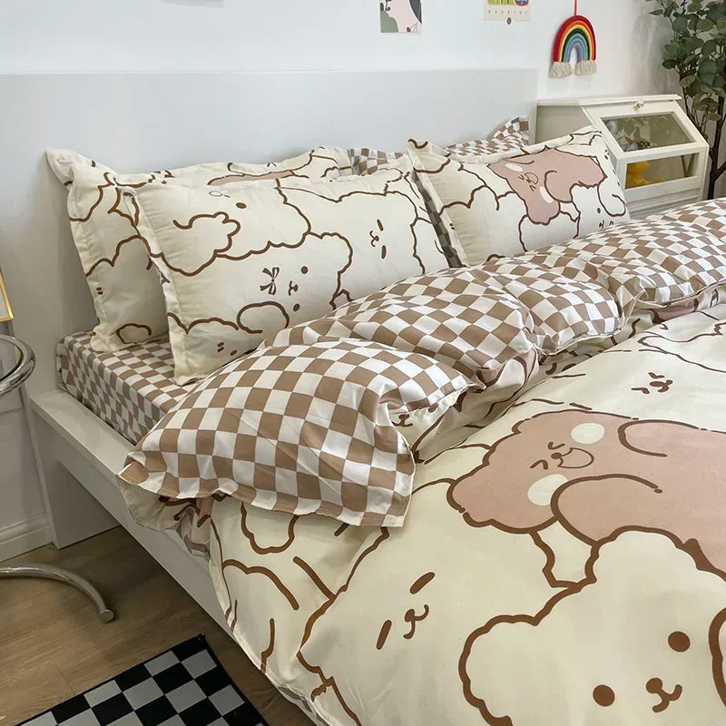 Kawaii Bear Printed Bedding Sets